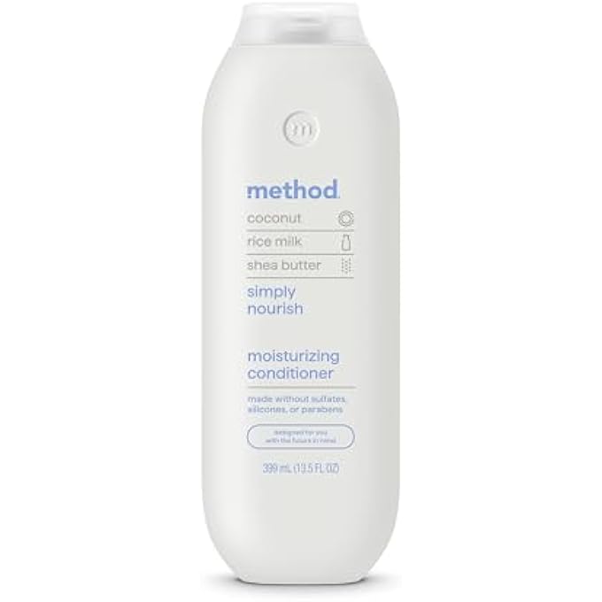 Method بلسم مرطب، مغذي ببساطة مع زبدة الشيا، جوز الهند، ونوتات حليب الأرز، خالي من البارابين والكبريتات، 13.5 أونصة (عبوة من 1) - Image 1
